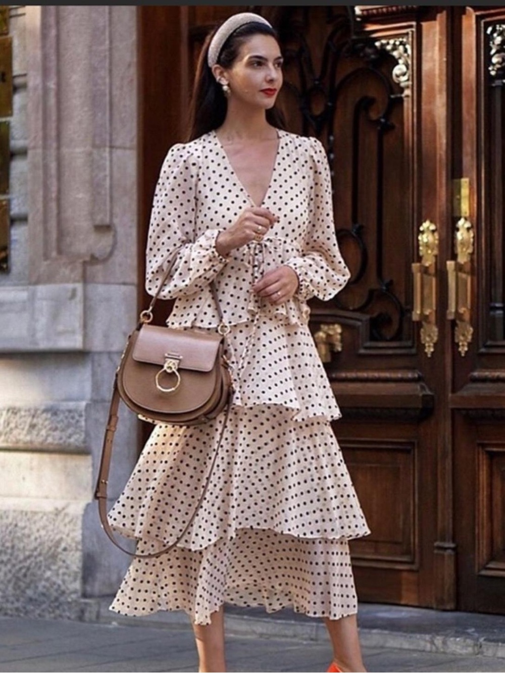 🟡Zara Midi Polka Dot Dress⚫️